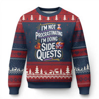 Funny I Am Not Procrastinating I Am Doing Side Quests Ugly Christmas Sweater Fantasy RPG Gamer - Wonder Print Shop
