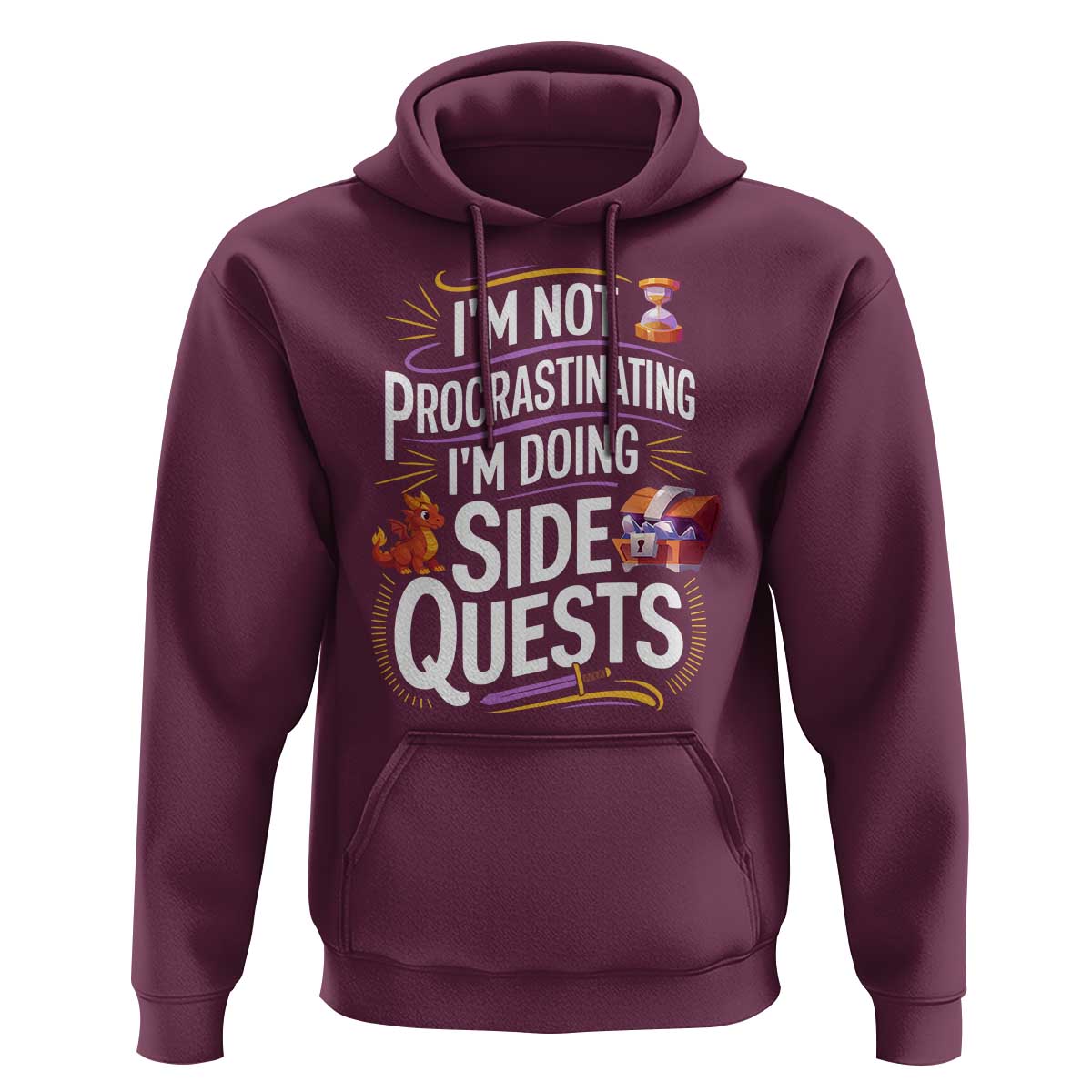 Funny I Am Not Procrastinating I Am Doing Side Quests Hoodie Fantasy RPG Gamer - Wonder Print Shop