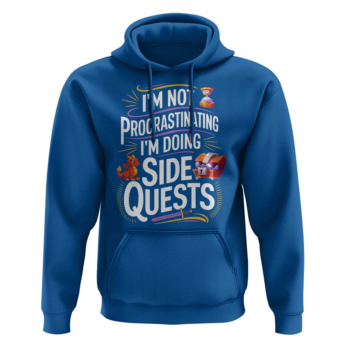 Funny I Am Not Procrastinating I Am Doing Side Quests Hoodie Fantasy RPG Gamer - Wonder Print Shop