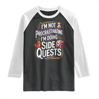 Funny I Am Not Procrastinating I Am Doing Side Quests Raglan Shirt Fantasy RPG Gamer - Wonder Print Shop
