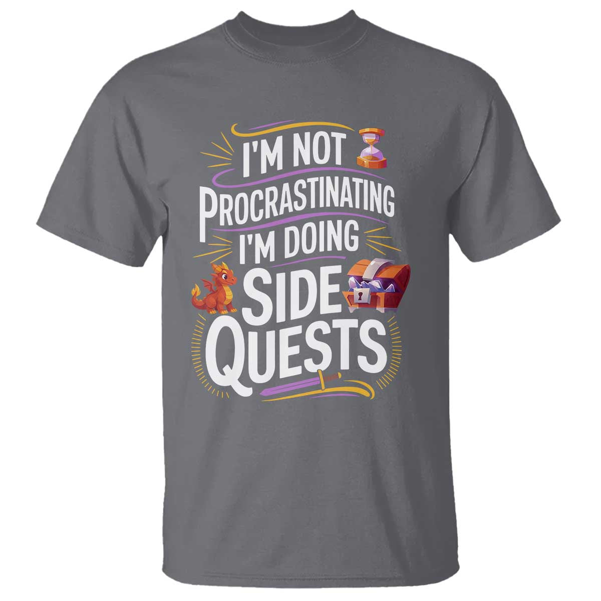 Funny I Am Not Procrastinating I Am Doing Side Quests T Shirt Fantasy RPG Gamer - Wonder Print Shop
