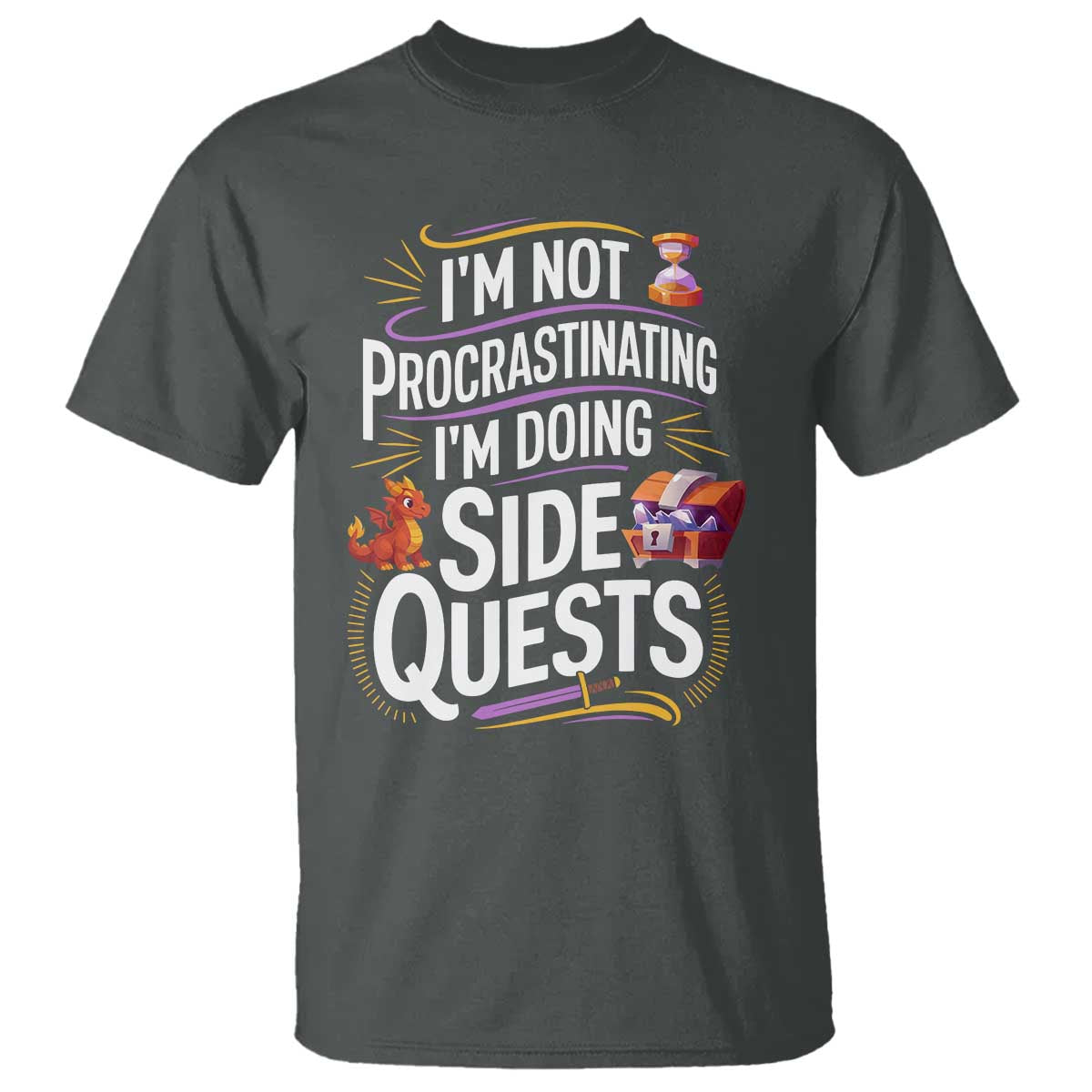 Funny I Am Not Procrastinating I Am Doing Side Quests T Shirt Fantasy RPG Gamer - Wonder Print Shop