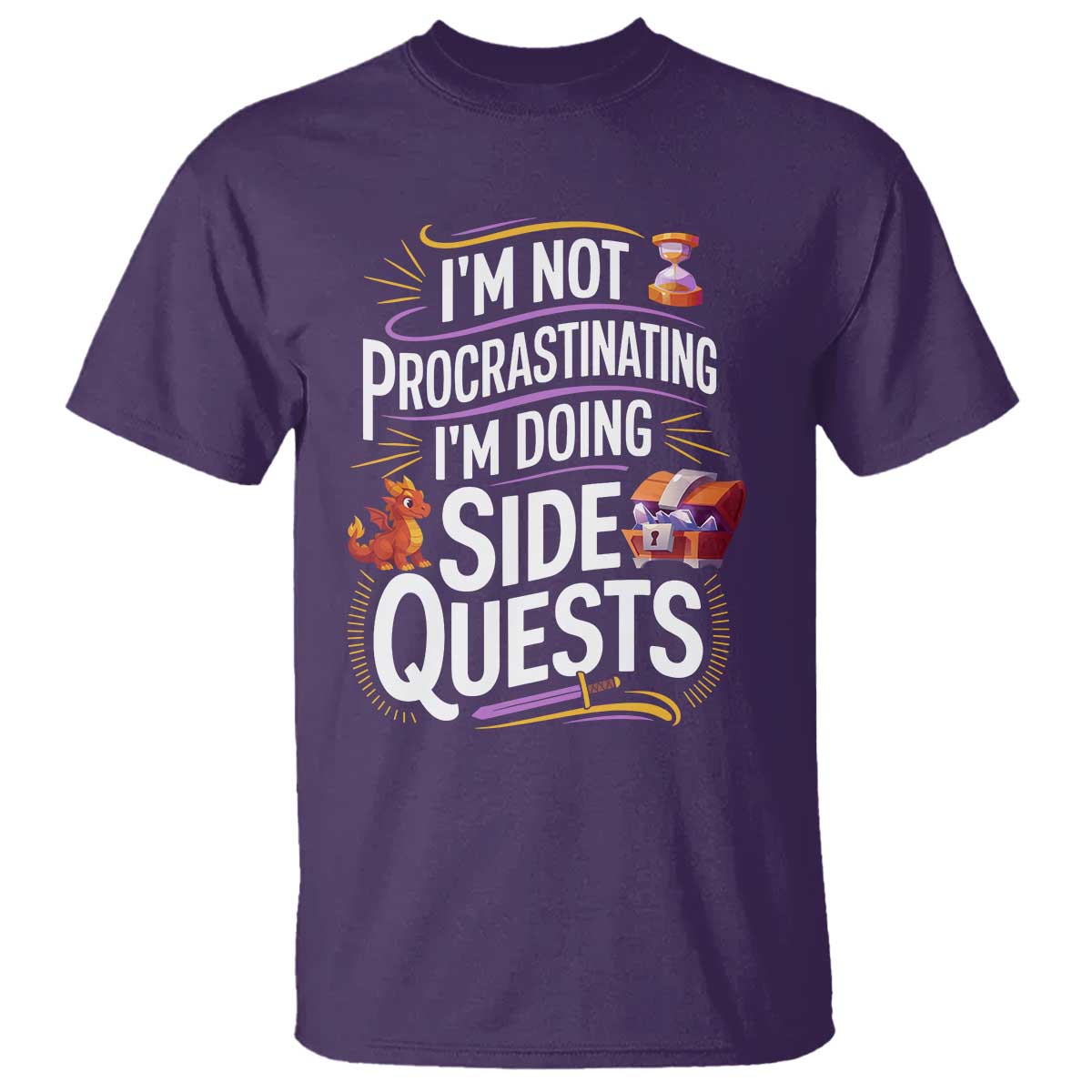 Funny I Am Not Procrastinating I Am Doing Side Quests T Shirt Fantasy RPG Gamer - Wonder Print Shop