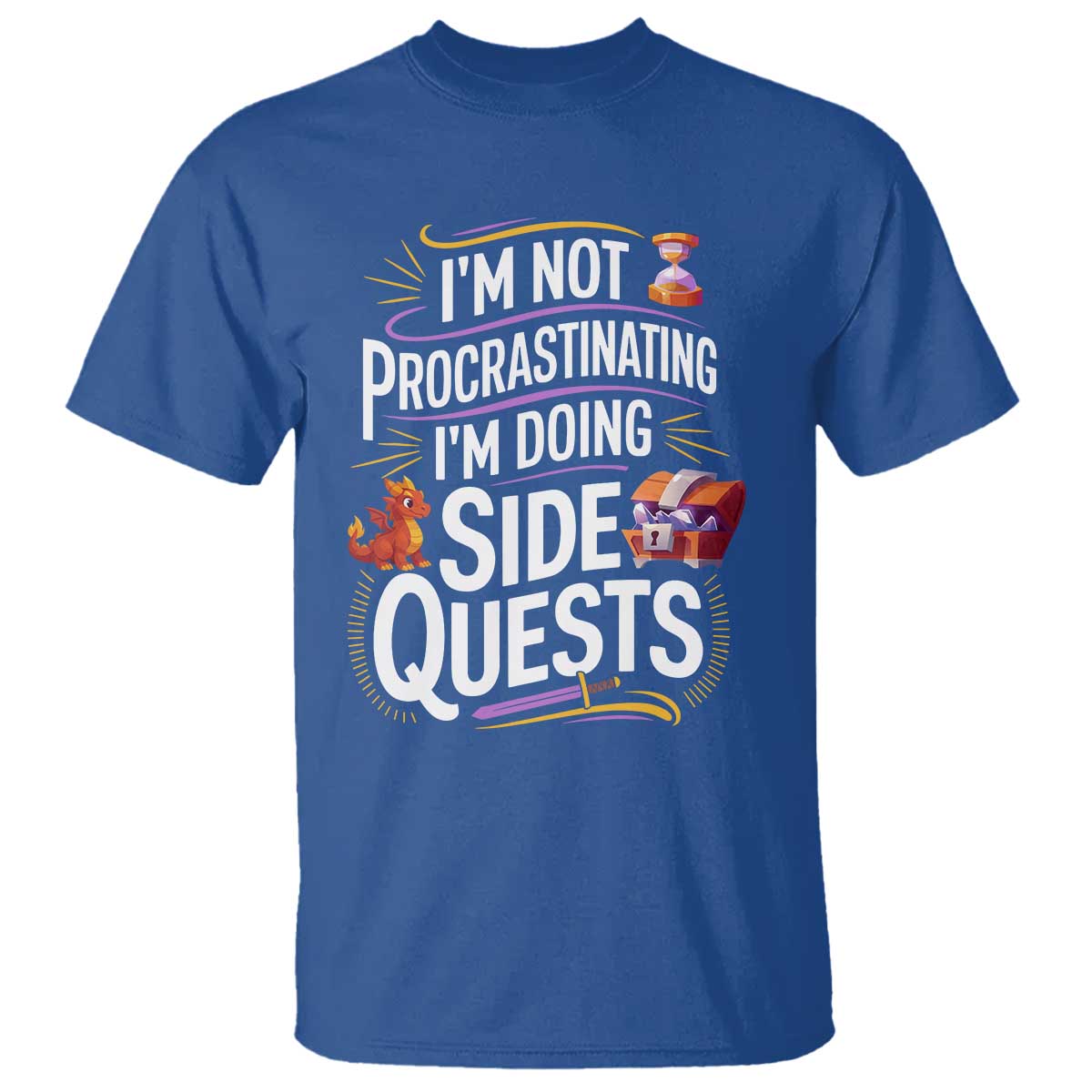 Funny I Am Not Procrastinating I Am Doing Side Quests T Shirt Fantasy RPG Gamer - Wonder Print Shop
