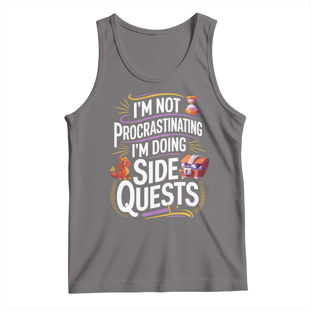Funny I Am Not Procrastinating I Am Doing Side Quests Tank Top Fantasy RPG Gamer - Wonder Print Shop