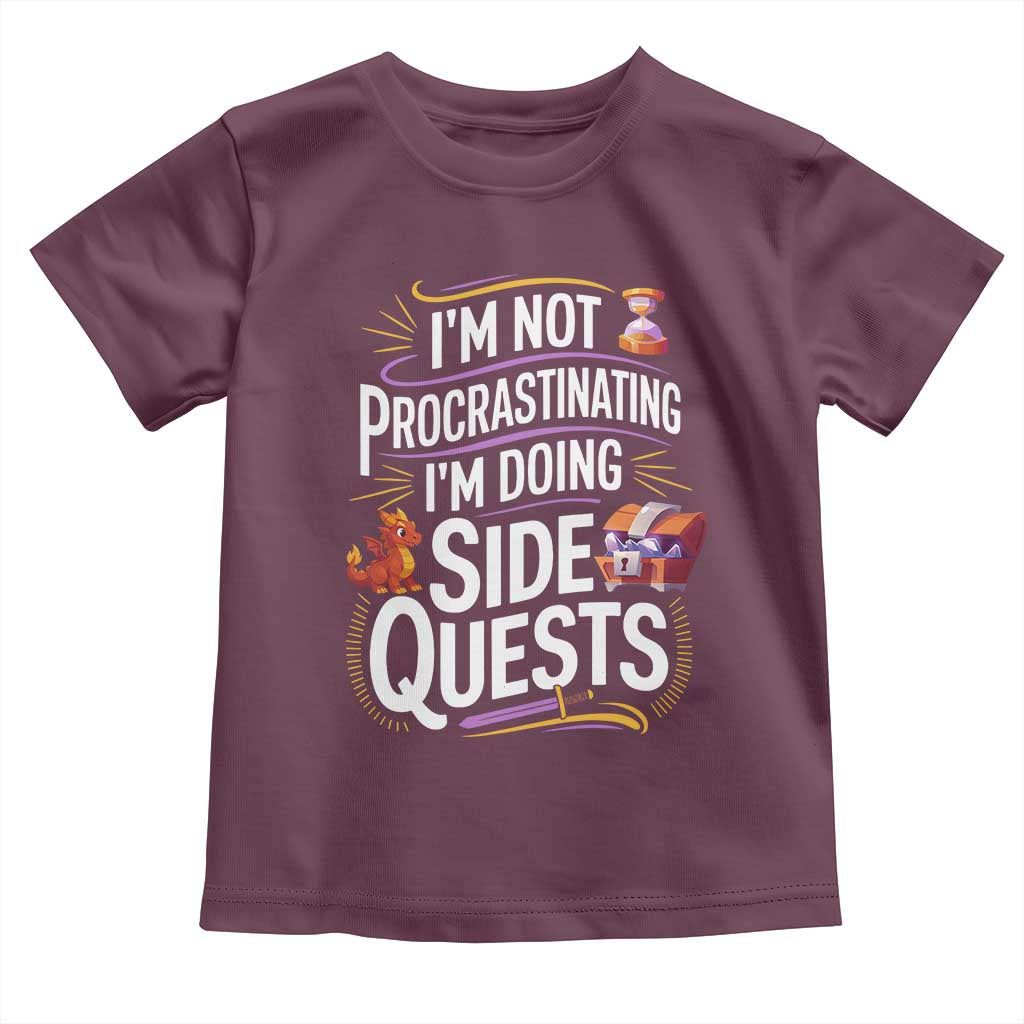Funny I Am Not Procrastinating I Am Doing Side Quests Toddler T Shirt Fantasy RPG Gamer - Wonder Print Shop
