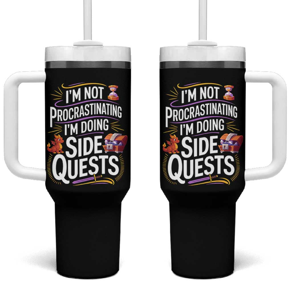Funny I Am Not Procrastinating I Am Doing Side Quests Tumbler With Handle Fantasy RPG Gamer - Wonder Print Shop