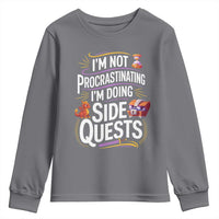 Funny I Am Not Procrastinating I Am Doing Side Quests Youth Sweatshirt Fantasy RPG Gamer - Wonder Print Shop