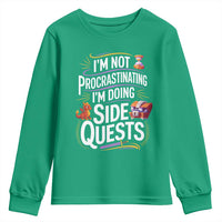 Funny I Am Not Procrastinating I Am Doing Side Quests Youth Sweatshirt Fantasy RPG Gamer - Wonder Print Shop