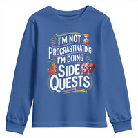 Funny I Am Not Procrastinating I Am Doing Side Quests Youth Sweatshirt Fantasy RPG Gamer - Wonder Print Shop
