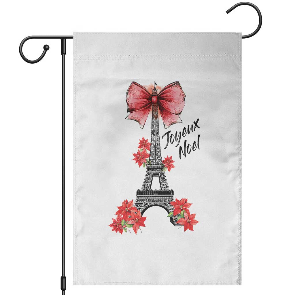 Joyeux Noel Eiffel Tower Garden Flag Christmas In French Coquette Bow - Wonder Print Shop