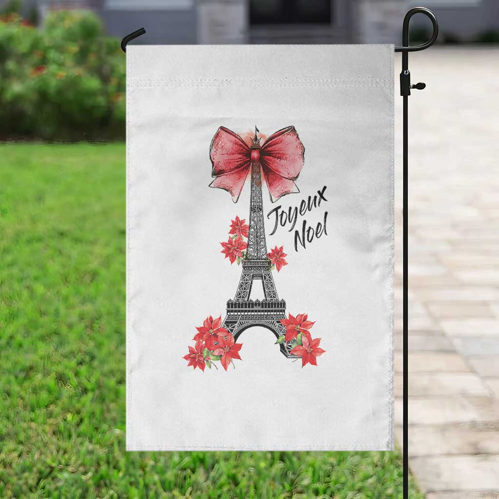 Joyeux Noel Eiffel Tower Garden Flag Christmas In French Coquette Bow - Wonder Print Shop