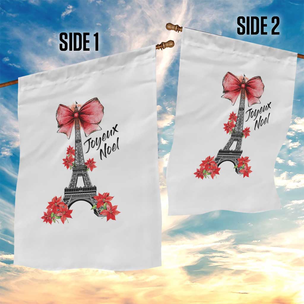 Joyeux Noel Eiffel Tower Garden Flag Christmas In French Coquette Bow - Wonder Print Shop