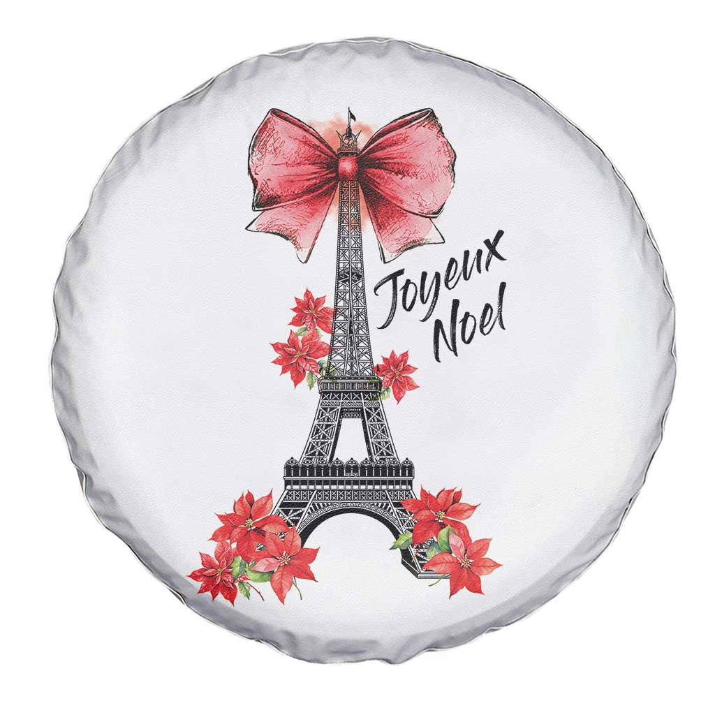 Joyeux Noel Eiffel Tower Spare Tire Cover Christmas In French Coquette Bow - Wonder Print Shop