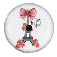 Joyeux Noel Eiffel Tower Spare Tire Cover Christmas In French Coquette Bow - Wonder Print Shop