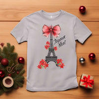 Joyeux Noel Eiffel Tower T Shirt Christmas In French Coquette Bow - Wonder Print Shop