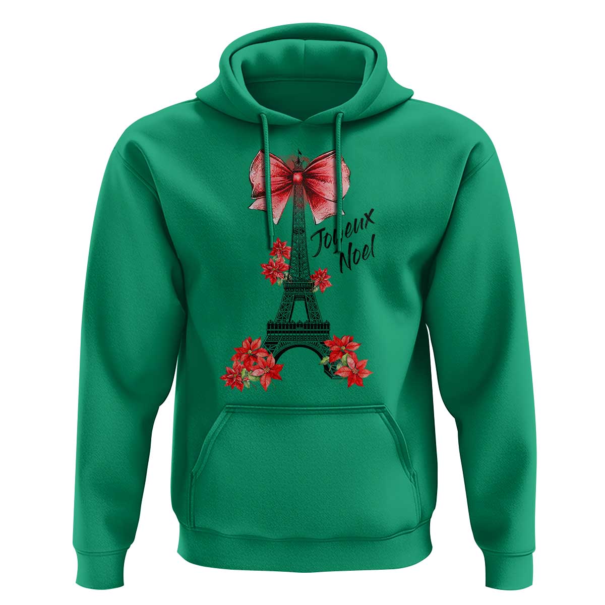 Joyeux Noel Eiffel Tower Hoodie Christmas In French Coquette Bow - Wonder Print Shop