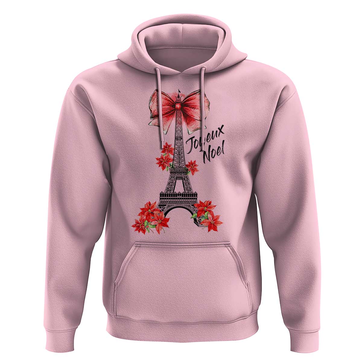 Joyeux Noel Eiffel Tower Hoodie Christmas In French Coquette Bow - Wonder Print Shop