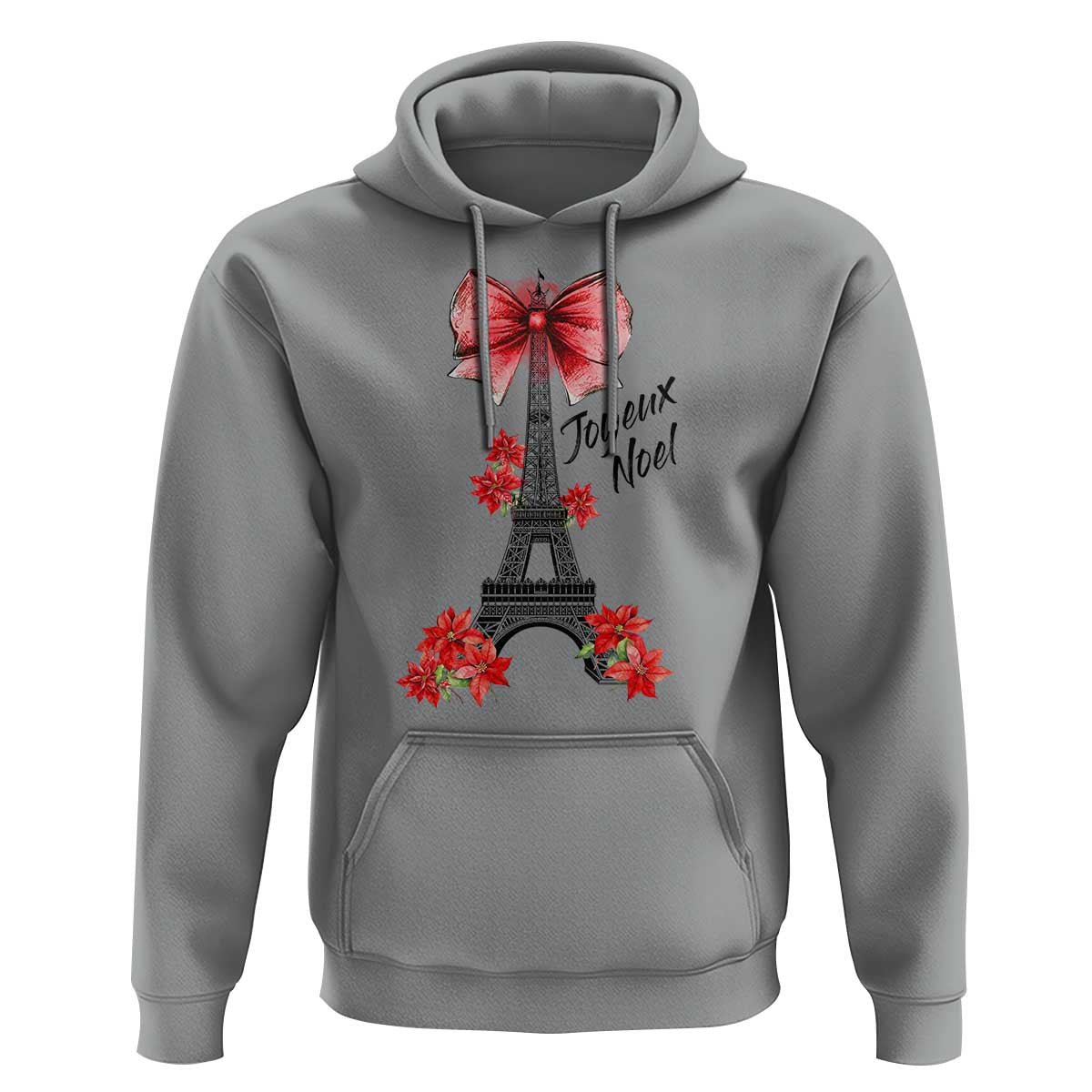 Joyeux Noel Eiffel Tower Hoodie Christmas In French Coquette Bow - Wonder Print Shop