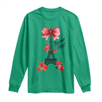 Joyeux Noel Eiffel Tower Long Sleeve Shirt Christmas In French Coquette Bow - Wonder Print Shop