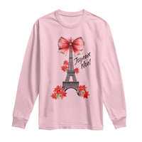 Joyeux Noel Eiffel Tower Long Sleeve Shirt Christmas In French Coquette Bow - Wonder Print Shop