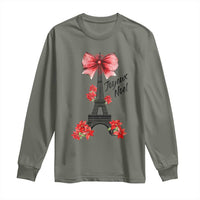 Joyeux Noel Eiffel Tower Long Sleeve Shirt Christmas In French Coquette Bow - Wonder Print Shop