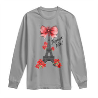 Joyeux Noel Eiffel Tower Long Sleeve Shirt Christmas In French Coquette Bow - Wonder Print Shop