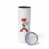 Joyeux Noel Eiffel Tower Skinny Tumbler Christmas In French Coquette Bow - Wonder Print Shop
