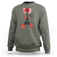 Joyeux Noel Eiffel Tower Sweatshirt Christmas In French Coquette Bow - Wonder Print Shop
