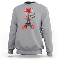Joyeux Noel Eiffel Tower Sweatshirt Christmas In French Coquette Bow - Wonder Print Shop