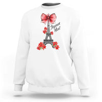 Joyeux Noel Eiffel Tower Sweatshirt Christmas In French Coquette Bow - Wonder Print Shop