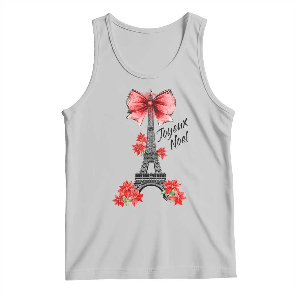 Joyeux Noel Eiffel Tower Tank Top Christmas In French Coquette Bow - Wonder Print Shop