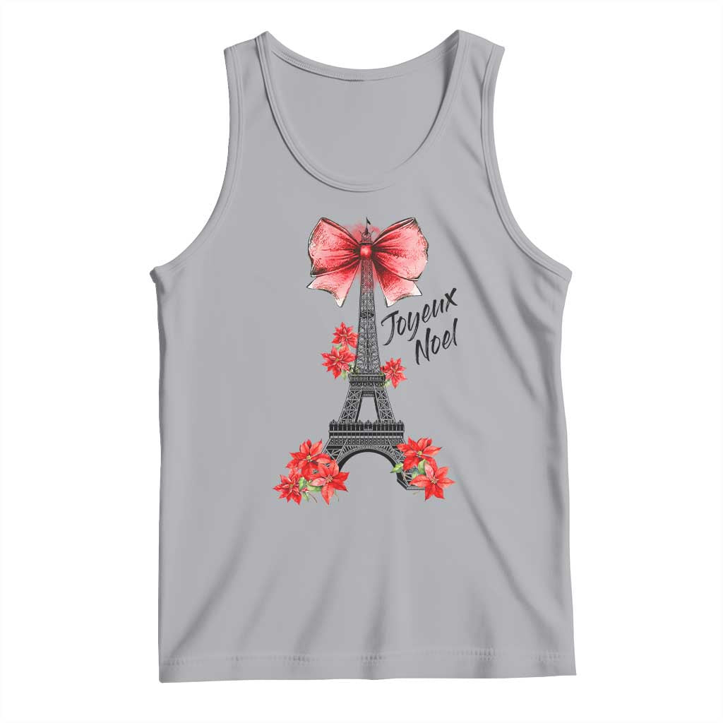 Joyeux Noel Eiffel Tower Tank Top Christmas In French Coquette Bow - Wonder Print Shop