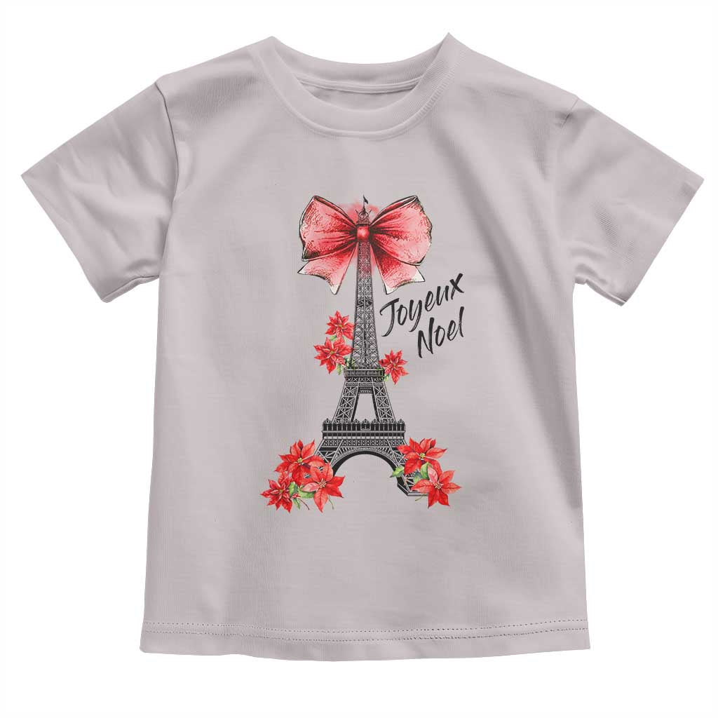 Joyeux Noel Eiffel Tower Toddler T Shirt Christmas In French Coquette Bow - Wonder Print Shop