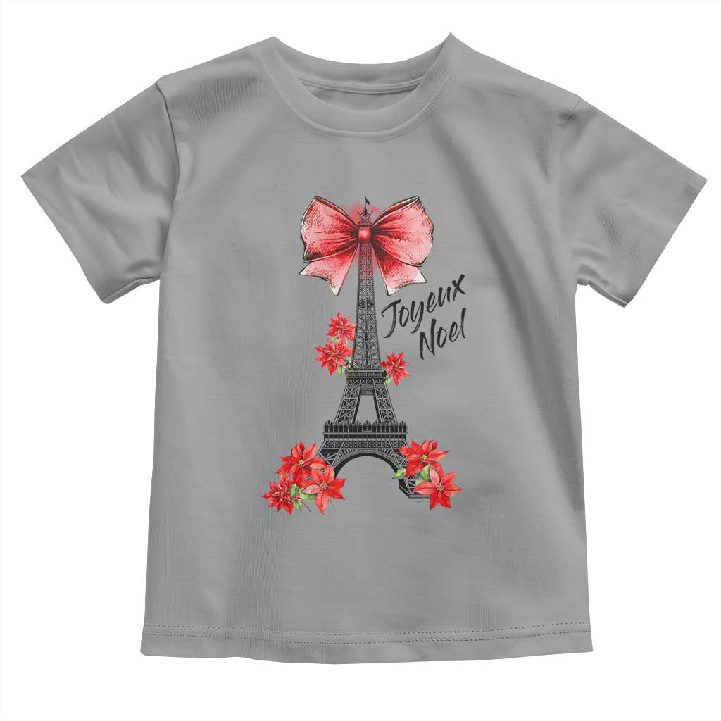 Joyeux Noel Eiffel Tower Toddler T Shirt Christmas In French Coquette Bow - Wonder Print Shop