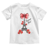 Joyeux Noel Eiffel Tower Toddler T Shirt Christmas In French Coquette Bow - Wonder Print Shop