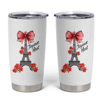 Joyeux Noel Eiffel Tower Tumbler Cup Christmas In French Coquette Bow - Wonder Print Shop