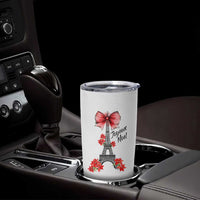Joyeux Noel Eiffel Tower Tumbler Cup Christmas In French Coquette Bow - Wonder Print Shop