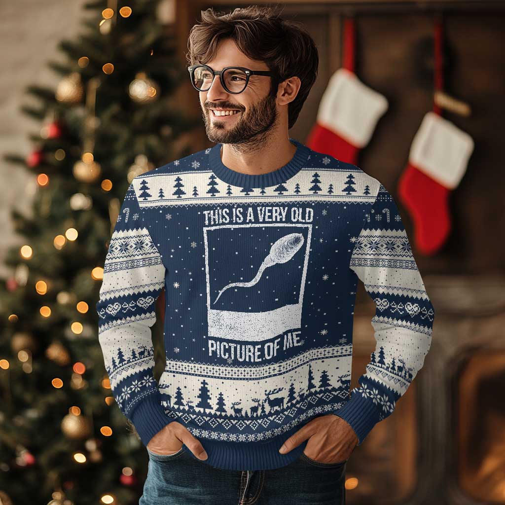 Funny This Is A Very Old Picture Of Me Ugly Christmas Sweater Adult Humor Gag Gift - Wonder Print Shop