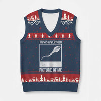 Funny This Is A Very Old Picture Of Me V-Neck Knit Sweater Vest Adult Humor Gag Gift - Wonder Print Shop