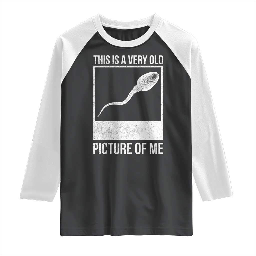 Funny This Is A Very Old Picture Of Me Raglan Shirt Adult Humor Gag Gift - Wonder Print Shop