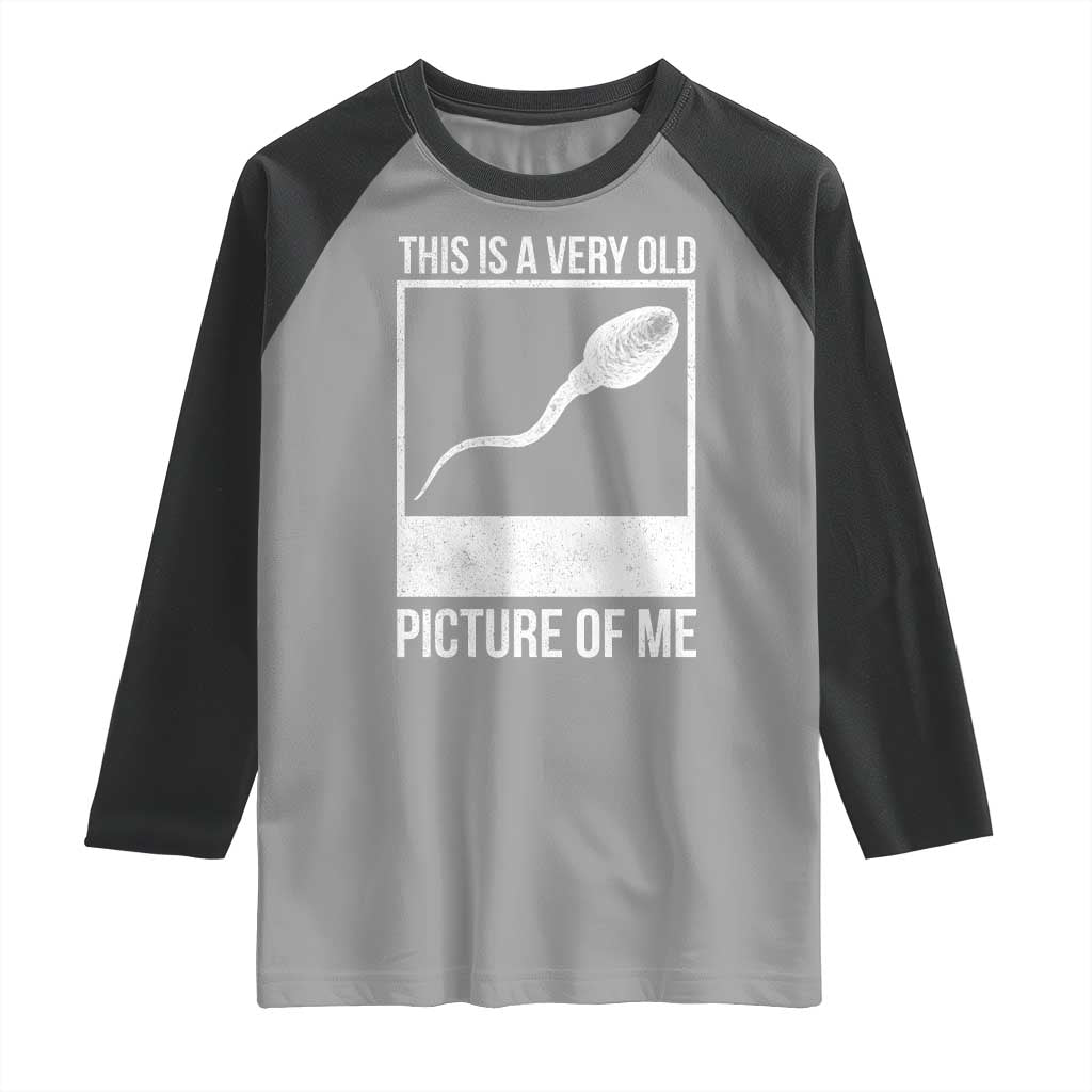 Funny This Is A Very Old Picture Of Me Raglan Shirt Adult Humor Gag Gift - Wonder Print Shop