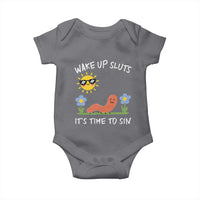 Wake Up Sluts Its Time To Sin Baby Onesie Funny Worm Meme - Wonder Print Shop