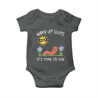 Wake Up Sluts Its Time To Sin Baby Onesie Funny Worm Meme - Wonder Print Shop