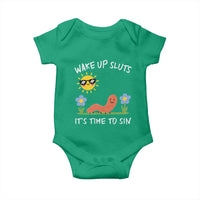 Wake Up Sluts Its Time To Sin Baby Onesie Funny Worm Meme - Wonder Print Shop