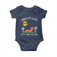 Wake Up Sluts Its Time To Sin Baby Onesie Funny Worm Meme - Wonder Print Shop