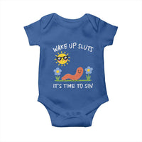 Wake Up Sluts Its Time To Sin Baby Onesie Funny Worm Meme - Wonder Print Shop