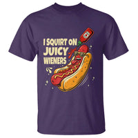 Funny I Squirt On Juicy Wieners T Shirt Inappropriate Dirty Adult Humor Hot Dog Joke - Wonder Print Shop