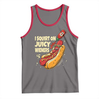 Funny I Squirt On Juicy Wieners Tank Top Inappropriate Dirty Adult Humor Hot Dog Joke - Wonder Print Shop