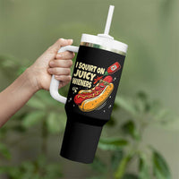 Funny I Squirt On Juicy Wieners Tumbler With Handle Inappropriate Dirty Adult Humor Hot Dog Joke - Wonder Print Shop